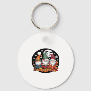 Halloween Christmas Thanksgiving Gnomes Classic T- Key Ring