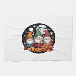 Halloween Christmas Thanksgiving Gnomes Classic T- Tea Towel