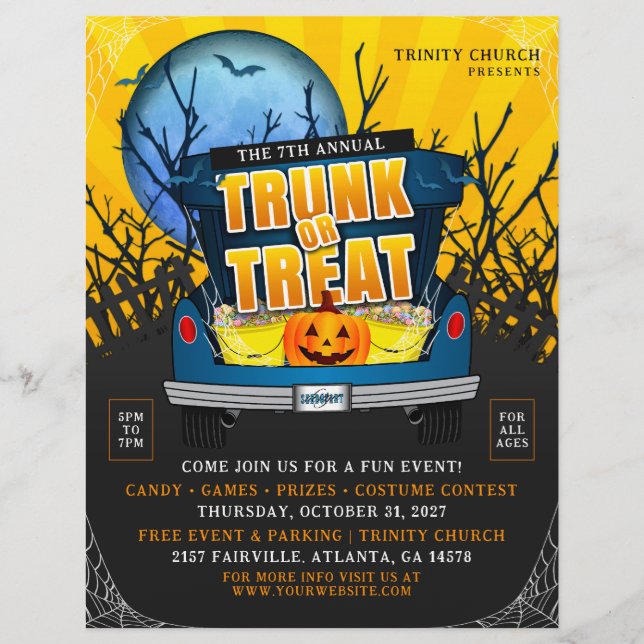 Halloween Church Trunk or Treat Event Flyer (Front)