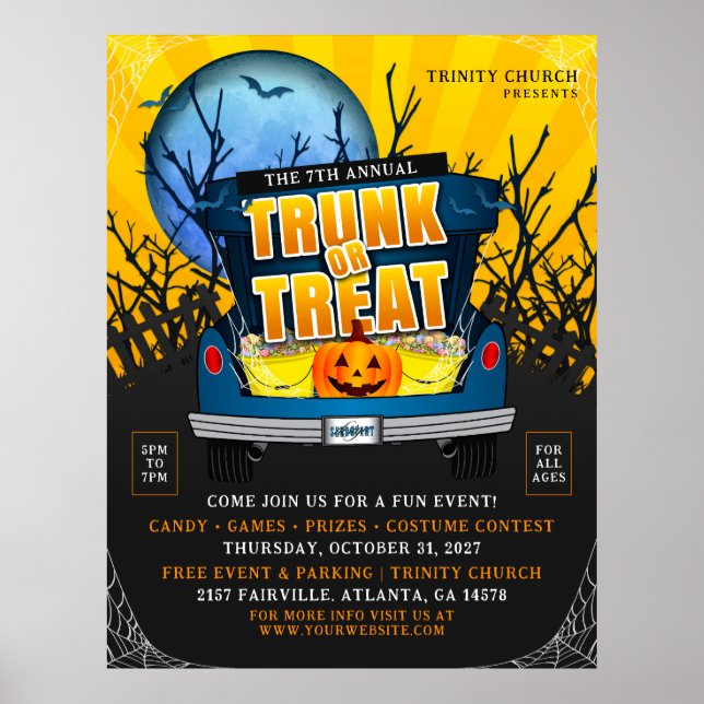 Halloween Church Trunk or Treat Event Poster (Front)