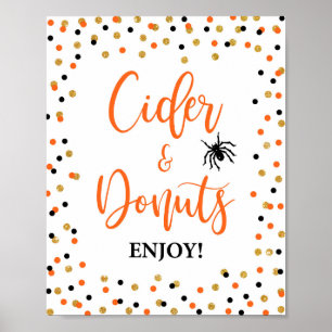 Halloween Cider & Doughnuts Party Sign