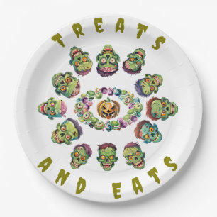 Halloween Circle of Zombies Paper Plate
