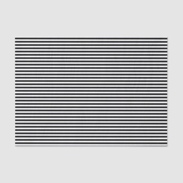 Halloween Classic Black White Horizontal Stripes Tissue Paper (Front)