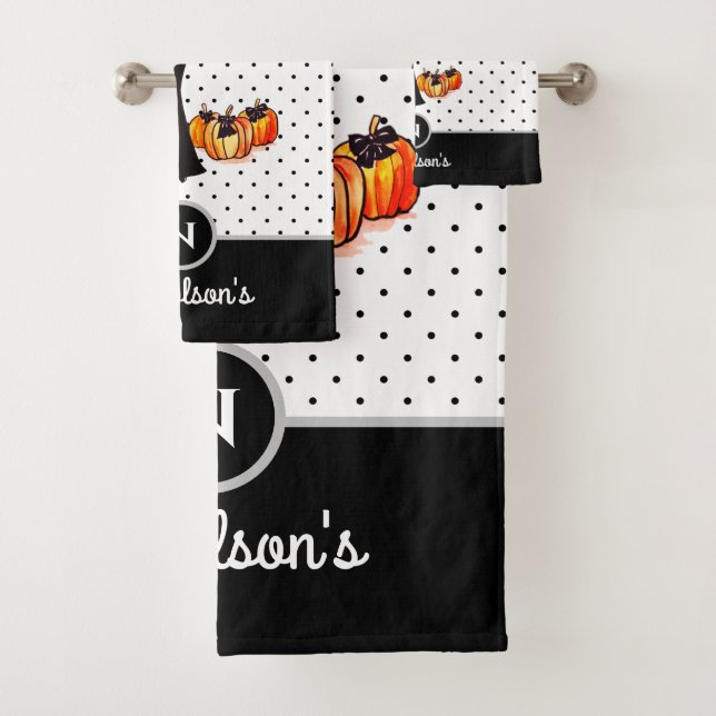 Halloween Classic Elegant Long Black Dress Fashion Bath Towel Set (Insitu)