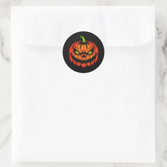 Halloween  classic round sticker (Bag)