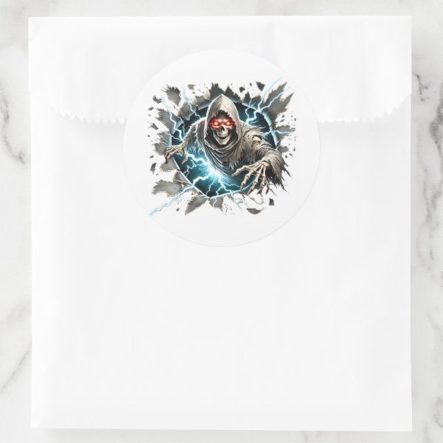 Halloween  classic round sticker (Bag)