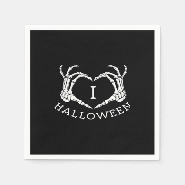 Halloween! Classic - Skeleton Hands Heart Napkin (Front)