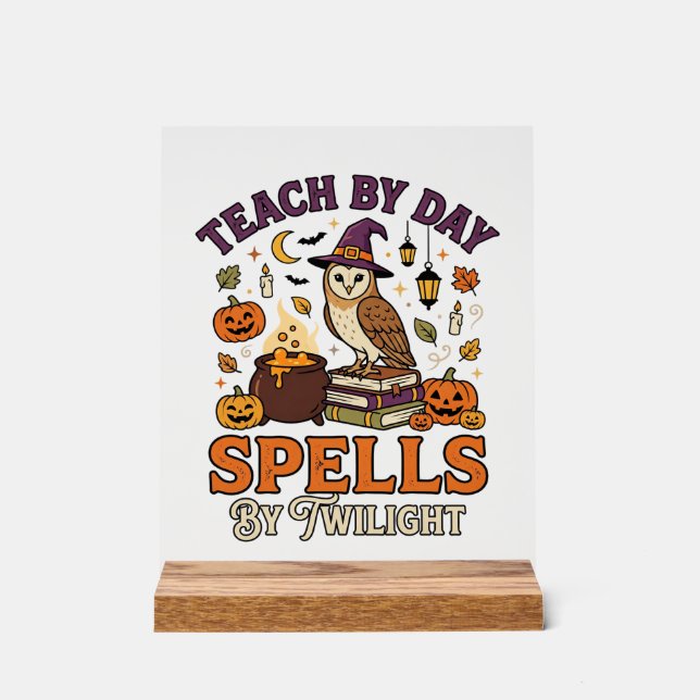 Halloween Classroom Moonlight Magic Acrylic Sign (Front)