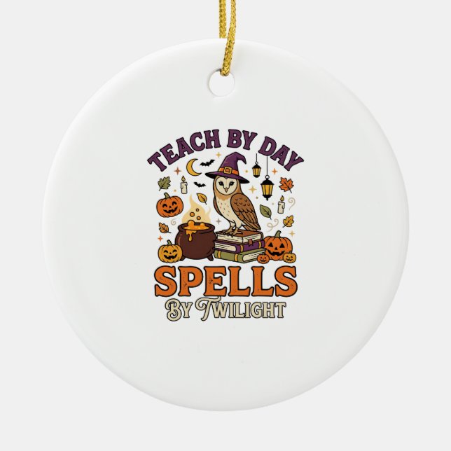 Halloween Classroom Moonlight Magic Ceramic Tree Decoration (Front)