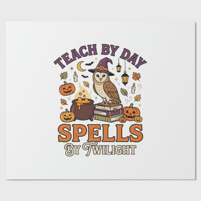 Halloween Classroom Moonlight Magic Wrapping Paper (Flat)
