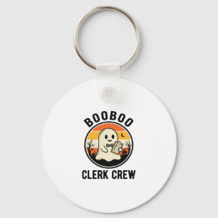 Halloween Clerk BooBoo Ghost Crew Vintage_1 Key Ring