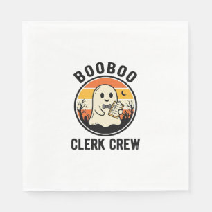 Halloween Clerk BooBoo Ghost Crew Vintage_1 Napkin