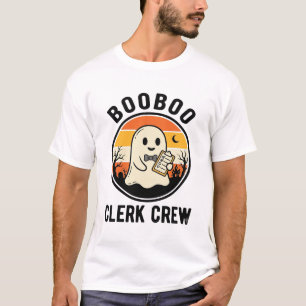 Halloween Clerk BooBoo Ghost Crew Vintage_1 T-Shirt