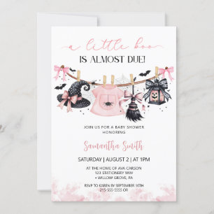 Halloween Clothes Line Girl Baby shower Invitation