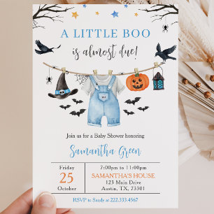 Halloween Clothes Little Boo Baby Shower Invitation