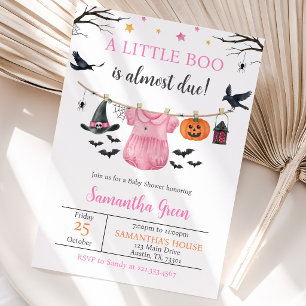Halloween Clothes Little Boo Baby Shower Invitation