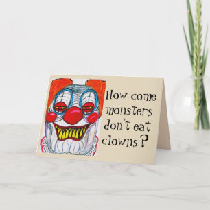 HALLOWEEN CLOWN joke card