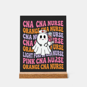 Halloween CNA Nurse Ghost Design Acrylic Sign