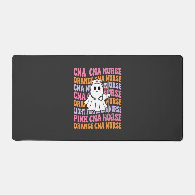 Halloween CNA Nurse Ghost Design Desk Mat (Front)