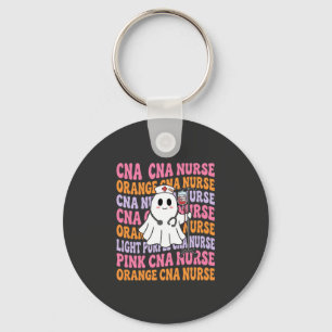 Halloween CNA Nurse Ghost Design Key Ring