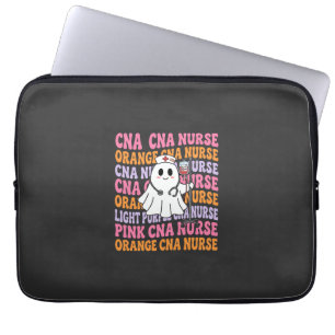 Halloween CNA Nurse Ghost Design Laptop Sleeve
