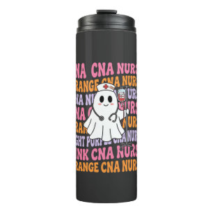 Halloween CNA Nurse Ghost Design Thermal Tumbler