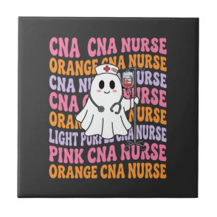 Halloween CNA Nurse Ghost Design Tile