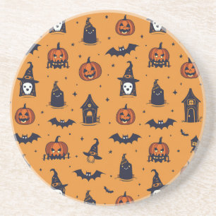 Halloween Coasters with small Ghosts and Pumpkins