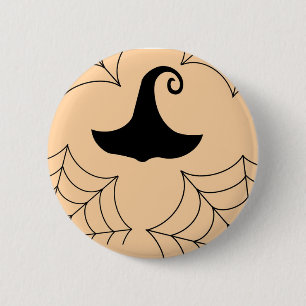 Halloween cobweb witches hat badge
