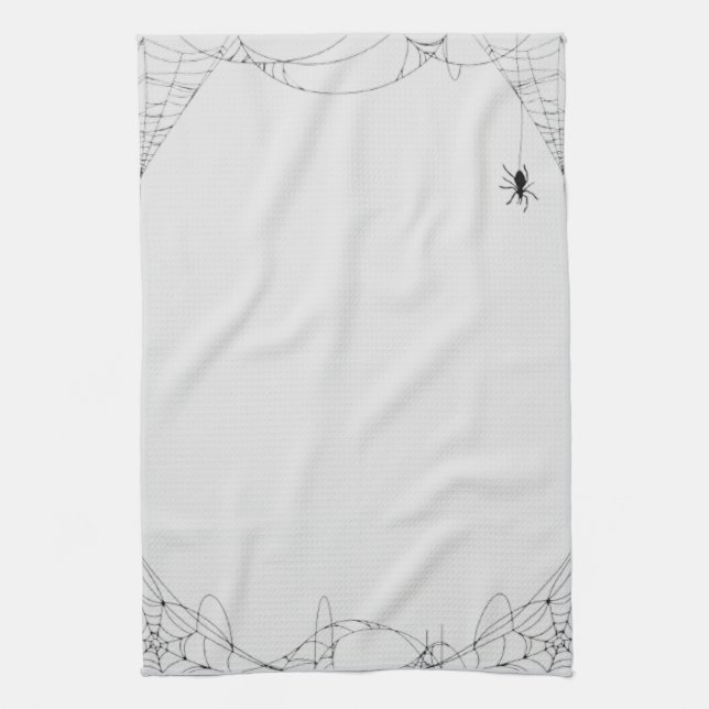 Halloween Cobwebs Design  Tea Towel (Vertical)