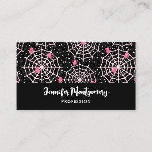 Halloween Cobwebs & Spiders Pattern Business Card