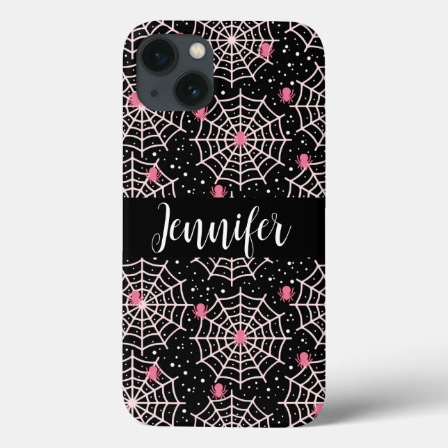 Halloween Cobwebs & Spiders Pattern Case-Mate iPhone Case (Back)