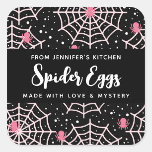 Halloween Cobwebs & Spiders Pattern Kitchen Square Sticker