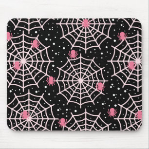 Halloween Cobwebs & Spiders Pattern Mouse Mat