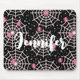 Halloween Cobwebs & Spiders Pattern Mouse Mat