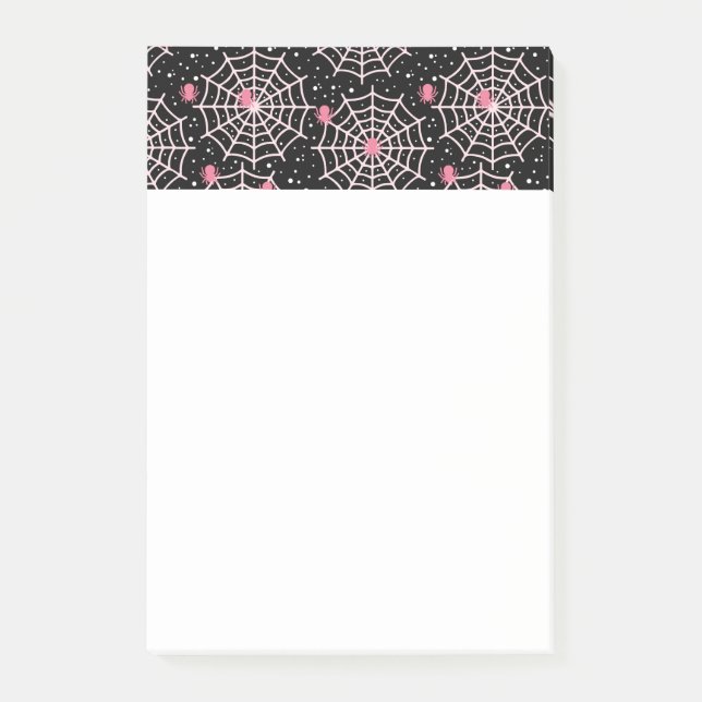 Halloween Cobwebs & Spiders Pattern Post-it Notes (Front)