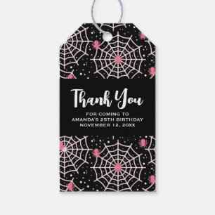  Halloween Cobwebs & Spiders Pattern Thank You Gift Tags