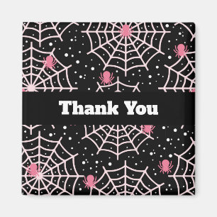 Halloween Cobwebs & Spiders Pattern Thank You Magnet
