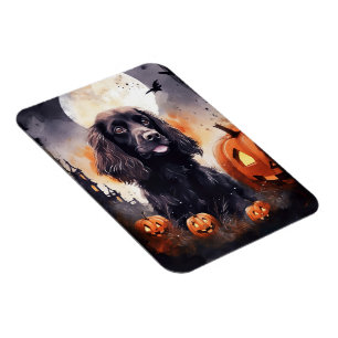 Halloween Cocker Spaniel With Pumpkins  Magnet
