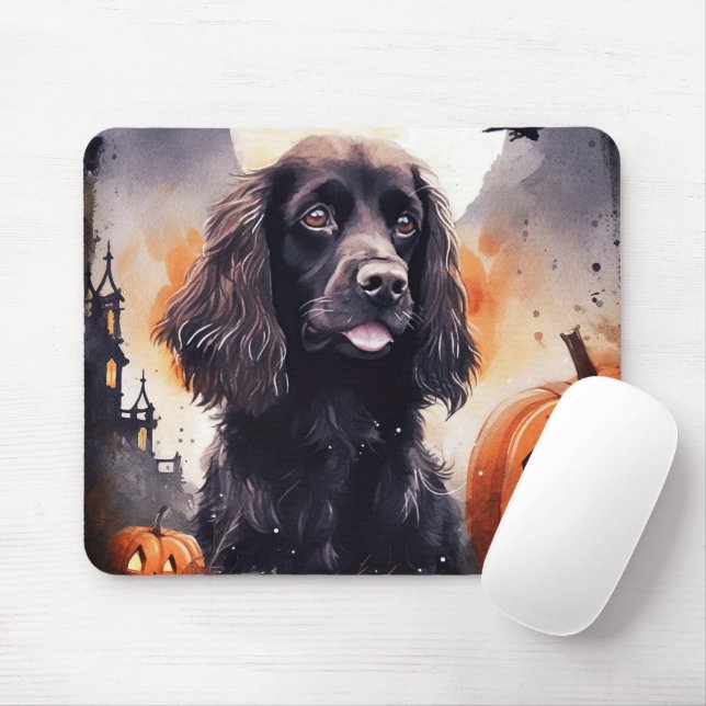 Halloween Cocker Spaniel With Pumpkins  Mouse Mat (With Mouse)