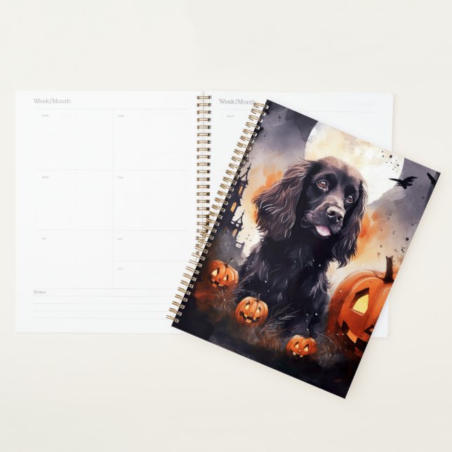 Halloween Cocker Spaniel With Pumpkins  Planner (Display)