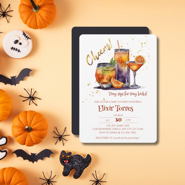 Halloween Cocktail Drinks Baby Shower Invitation (Creator Uploaded)