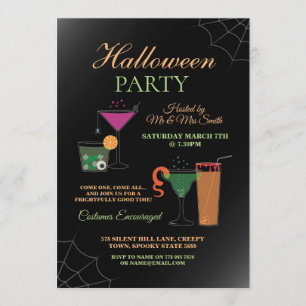 Halloween Cocktail Invite House Party Spooky