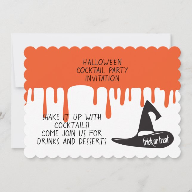 Halloween Cocktail Night Party Invitation (Front)