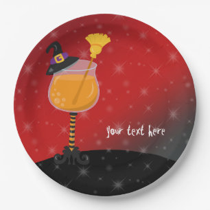Halloween cocktail paper plate