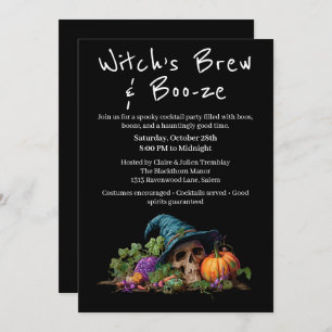 Halloween Cocktail Party   Boo-ze Night Invitation