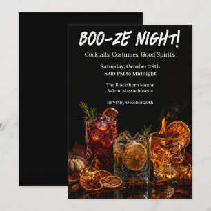 Halloween Cocktail Party Boo-ze Night Invitation