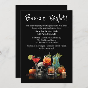 Halloween Cocktail Party Boo-ze Night Invitation