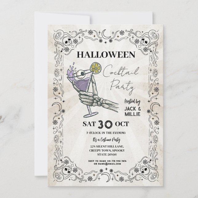 Halloween Cocktail Party Eyeball Fun Invitation (Front)