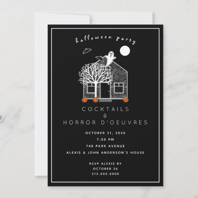 Halloween Cocktail Party Invitation (Front)